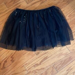Justice Black Sequin Tulle Skirt